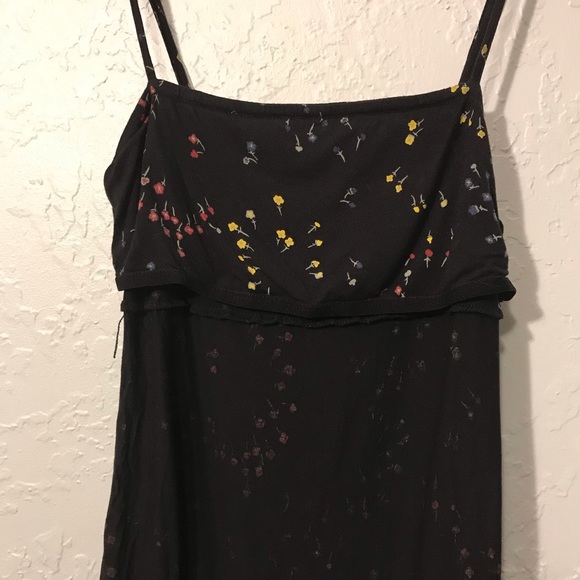 Juicy Couture Black Floral Mini Dress S Frilly Hem - Picture 6 of 8